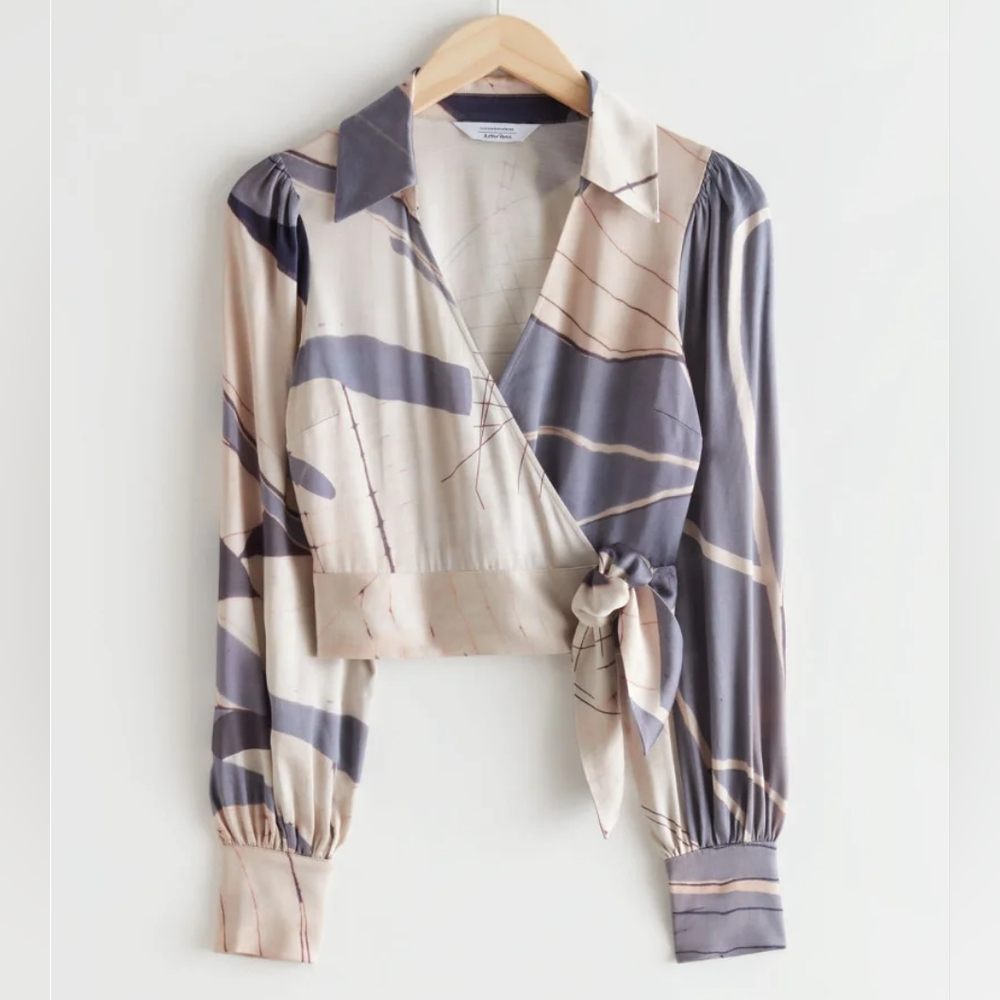 & Other Stories Printed Wrap Top